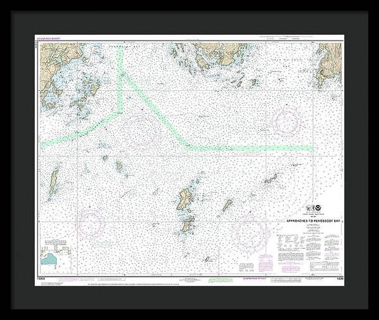 Nautical Chart-13303 Approaches-penobscot Bay - Framed Print