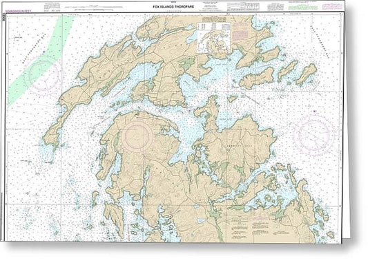 Nautical Chart-13308 Fox Islands Thorofare - Greeting Card