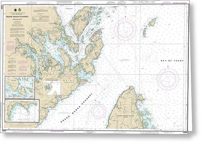 Nautical Chart-13394 Grand Manan Channel Northern Part, North Head-flagg Cove - Greeting Card