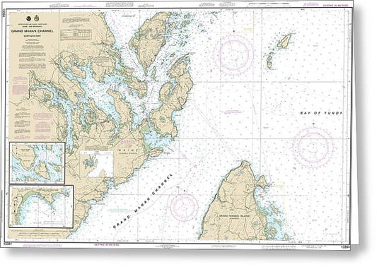 Nautical Chart-13394 Grand Manan Channel Northern Part, North Head-flagg Cove - Greeting Card