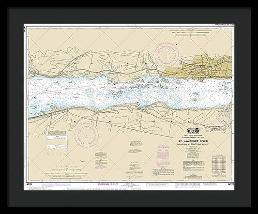 Nautical Chart-14770 Morristown, Ny-butternut, Ont - Framed Print
