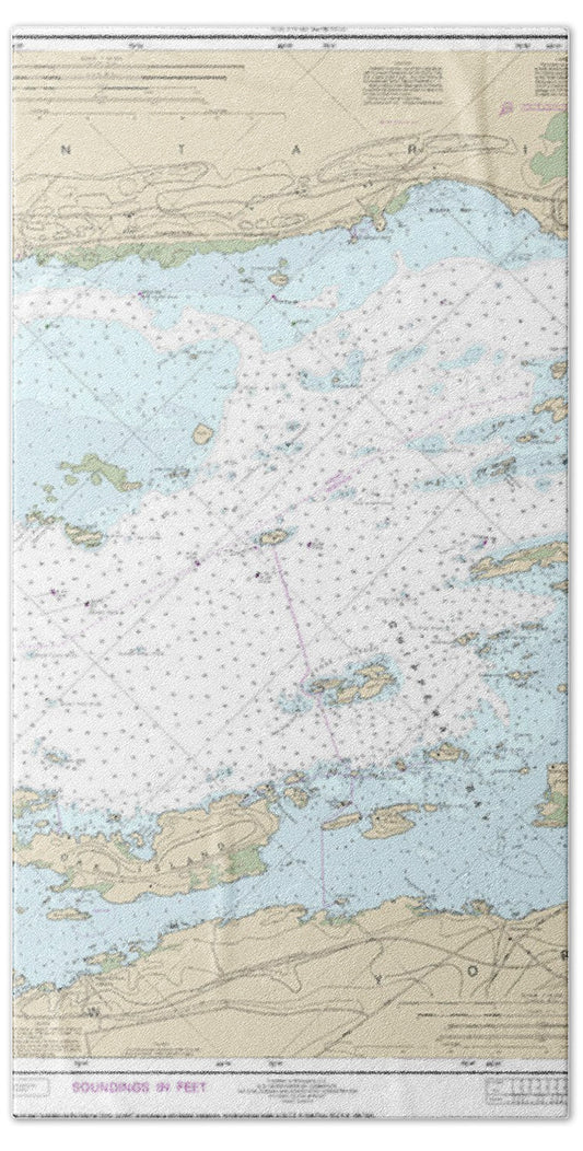 Nautical Chart-14771 Butternut Bay, Ont,-ironsides L, Ny - Bath Towel