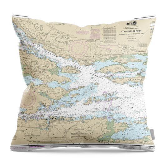Nautical Chart-14772 Ironsides L, Ny,-bingham L, Ont - Throw Pillow