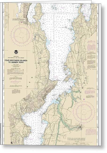 Nautical Chart-14783 Four Brothers Islands-barber Point - Greeting Card