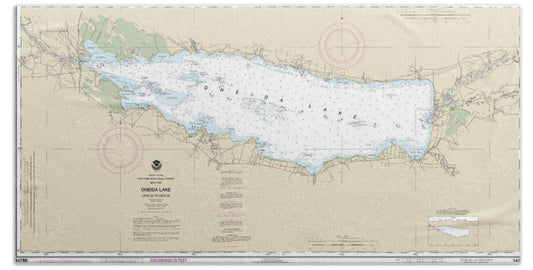 Nautical Chart-14788 Oneida Lake - Lock 22-lock 23 - Bath Towel