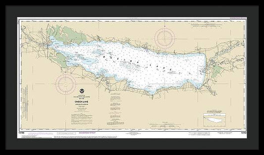 Nautical Chart-14788 Oneida Lake - Lock 22-lock 23 - Framed Print