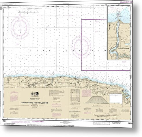 Nautical Chart-14805 Long Pond-thirtymile Point, Point Breeze Harbor - Metal Print
