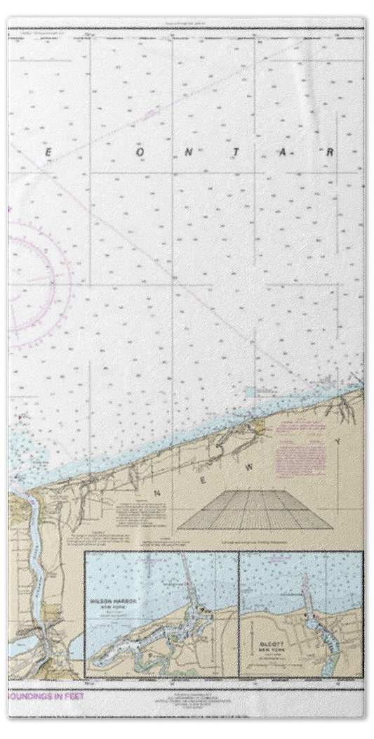 Nautical Chart-14806 Thirtymile Point, Ny,-port Dalhousie, Ont - Bath Towel