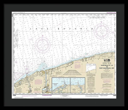 Nautical Chart-14806 Thirtymile Point, Ny,-port Dalhousie, Ont - Framed Print