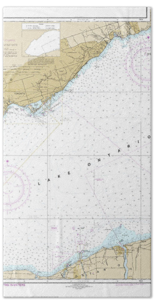 Nautical Chart-14810 Olcott Harbor-toronto, Olcott-wilson Harbors - Bath Towel