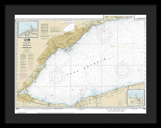 Nautical Chart-14810 Olcott Harbor-toronto, Olcott-wilson Harbors - Framed Print
