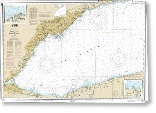 Nautical Chart-14810 Olcott Harbor-toronto, Olcott-wilson Harbors - Greeting Card