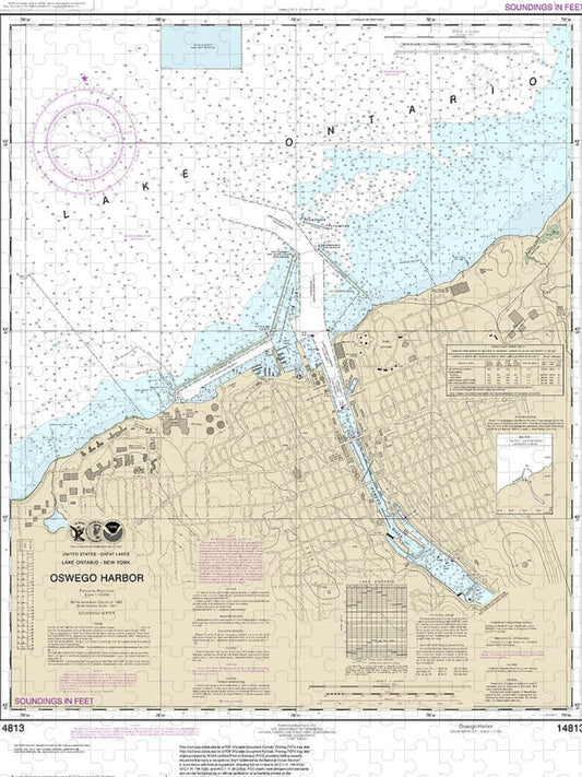 Nautical Chart-14813 Oswego Harbor - Puzzle