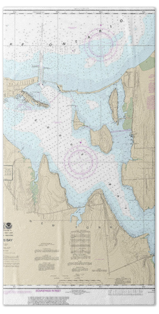 Nautical Chart-14814 Sodus Bay - Bath Towel