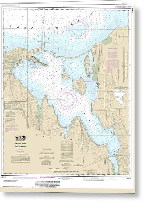 Nautical Chart-14814 Sodus Bay - Greeting Card