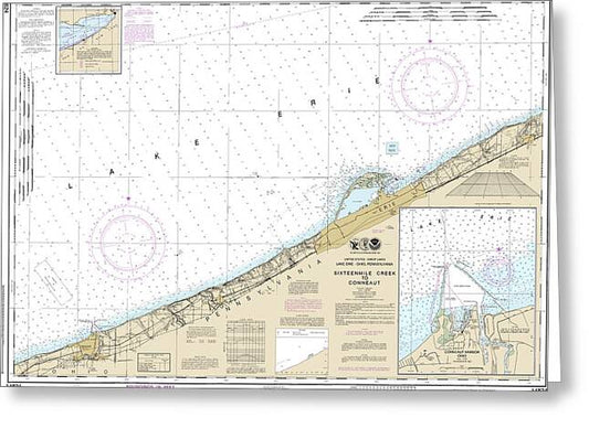 Nautical Chart-14824 Sixteenmile Creek-conneaut, Conneaut Harbor - Greeting Card