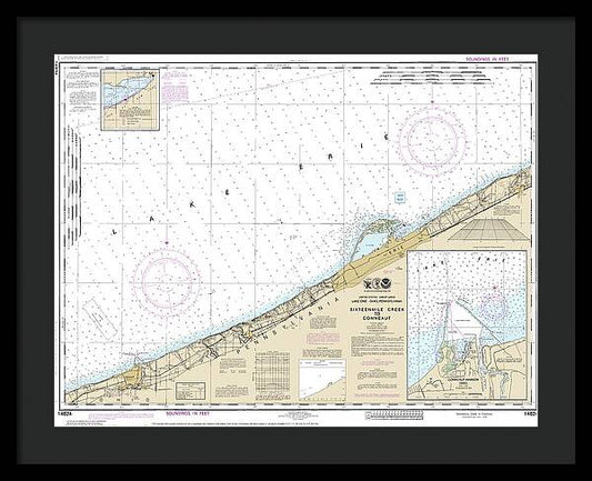 Nautical Chart-14824 Sixteenmile Creek-conneaut, Conneaut Harbor - Framed Print