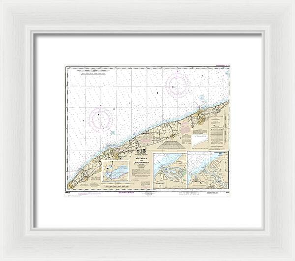 Nautical Chart-14825 Ashtabula-chagrin River, Mentor Harbor, Chagrin River - Framed Print