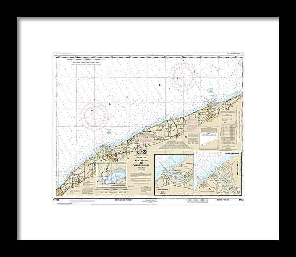 Nautical Chart-14825 Ashtabula-chagrin River, Mentor Harbor, Chagrin River - Framed Print