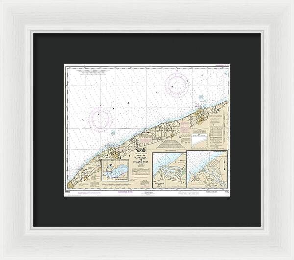 Nautical Chart-14825 Ashtabula-chagrin River, Mentor Harbor, Chagrin River - Framed Print