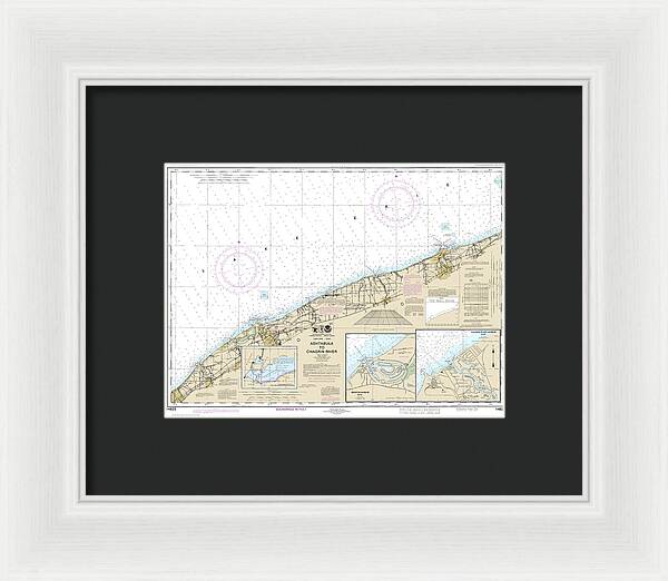 Nautical Chart-14825 Ashtabula-chagrin River, Mentor Harbor, Chagrin River - Framed Print