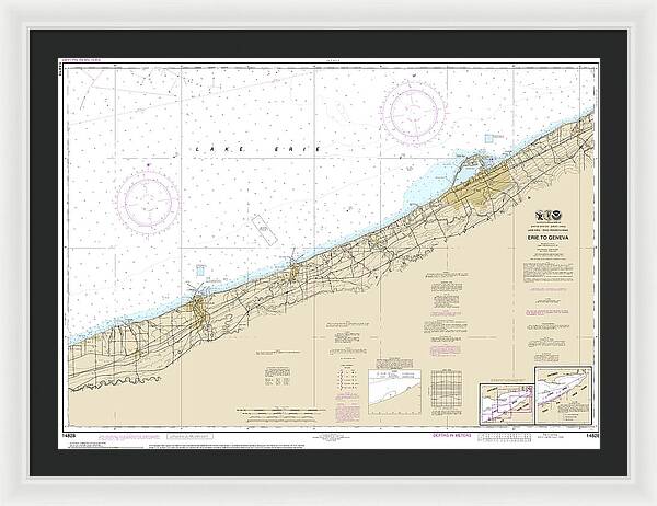 Nautical Chart-14828 Erie-geneva - Framed Print