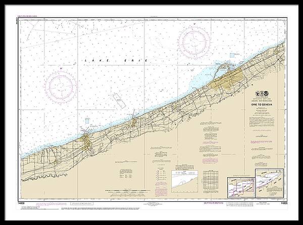 Nautical Chart-14828 Erie-geneva - Framed Print