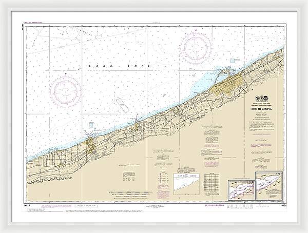 Nautical Chart-14828 Erie-geneva - Framed Print