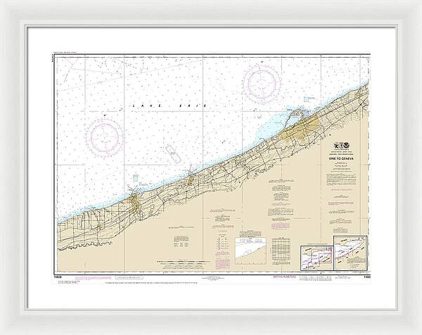 Nautical Chart-14828 Erie-geneva - Framed Print