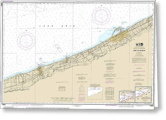 Nautical Chart-14828 Erie-geneva - Greeting Card