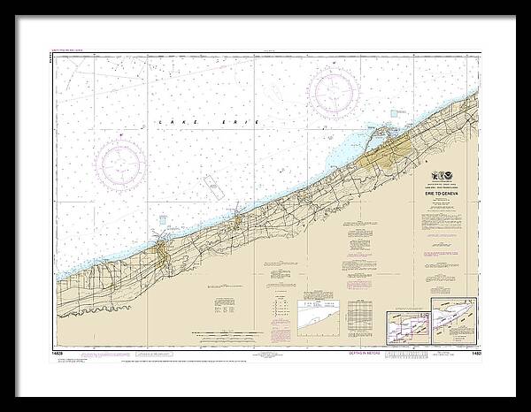 Nautical Chart-14828 Erie-geneva - Framed Print