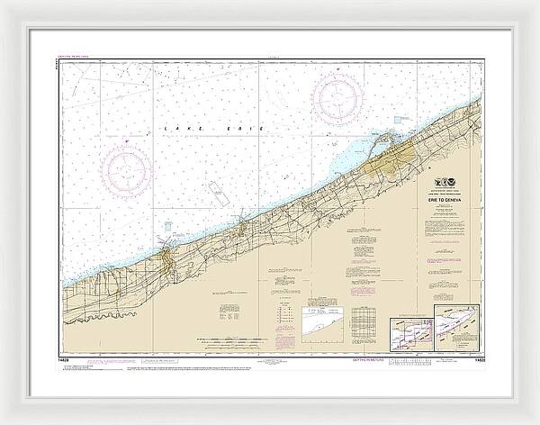 Nautical Chart-14828 Erie-geneva - Framed Print