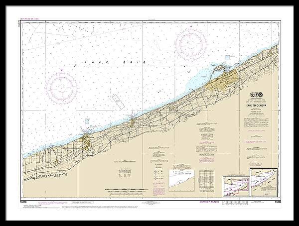 Nautical Chart-14828 Erie-geneva - Framed Print