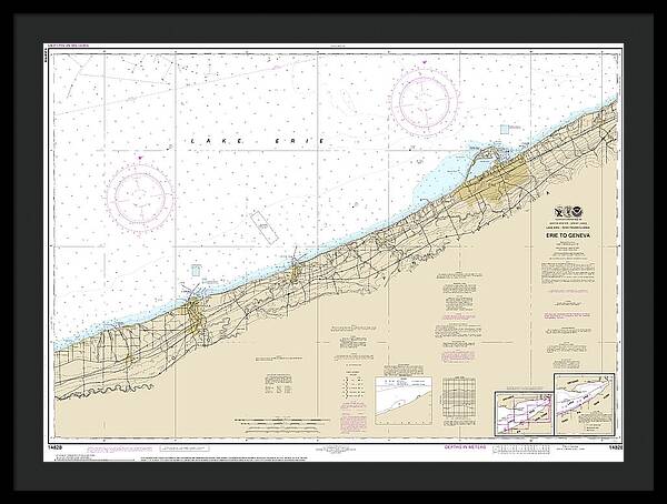 Nautical Chart-14828 Erie-geneva - Framed Print