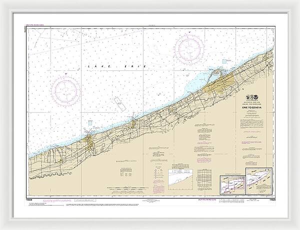 Nautical Chart-14828 Erie-geneva - Framed Print
