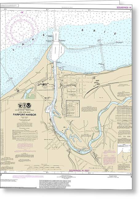 Nautical Chart-14837 Fairport Harbor - Greeting Card