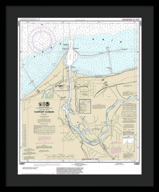 Nautical Chart-14837 Fairport Harbor - Framed Print