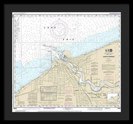 Nautical Chart-14841 Lorain Harbor - Framed Print
