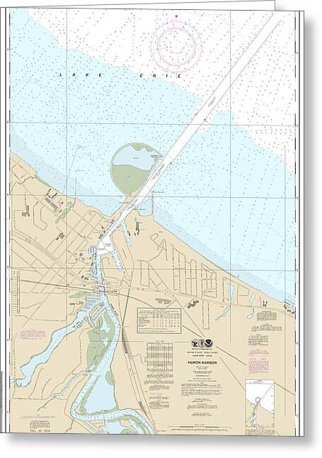 Nautical Chart-14843 Huron Harbor - Greeting Card