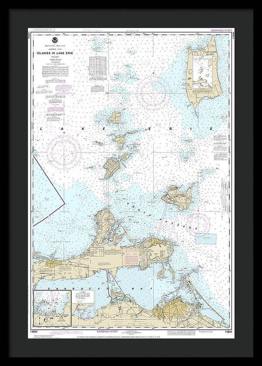 Nautical Chart-14844 Islands In Lake Erie, Put-in-bay - Framed Print