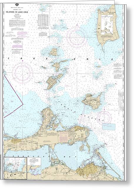 Nautical Chart-14844 Islands In Lake Erie, Put-in-bay - Greeting Card