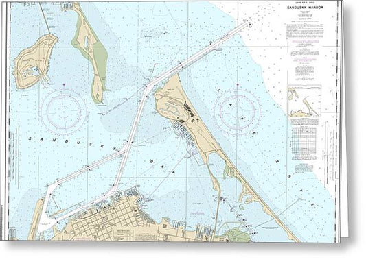 Nautical Chart-14845 Sandusky Harbor - Greeting Card