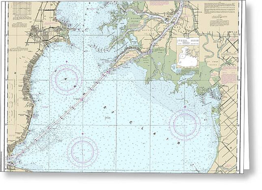 Nautical Chart-14850 Lake St Clair - Greeting Card