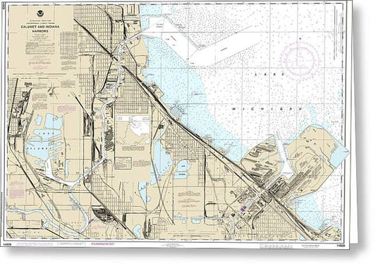 Nautical Chart-14929 Calumet, Indiana-buffington Harbors,-lake Calumet - Greeting Card