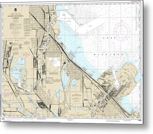 Nautical Chart-14929 Calumet, Indiana-buffington Harbors,-lake Calumet - Metal Print