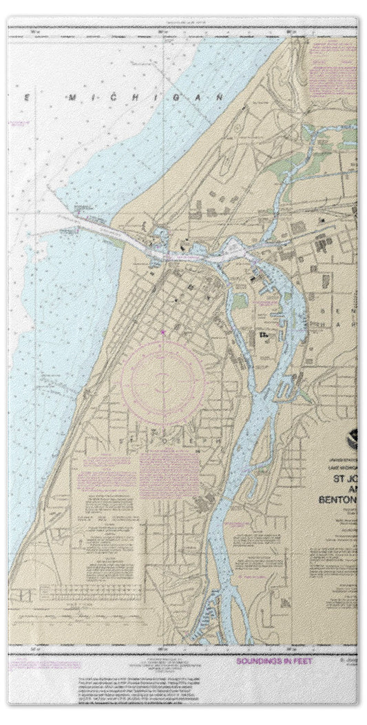 Nautical Chart-14930 St Joseph-benton Harbor - Bath Towel