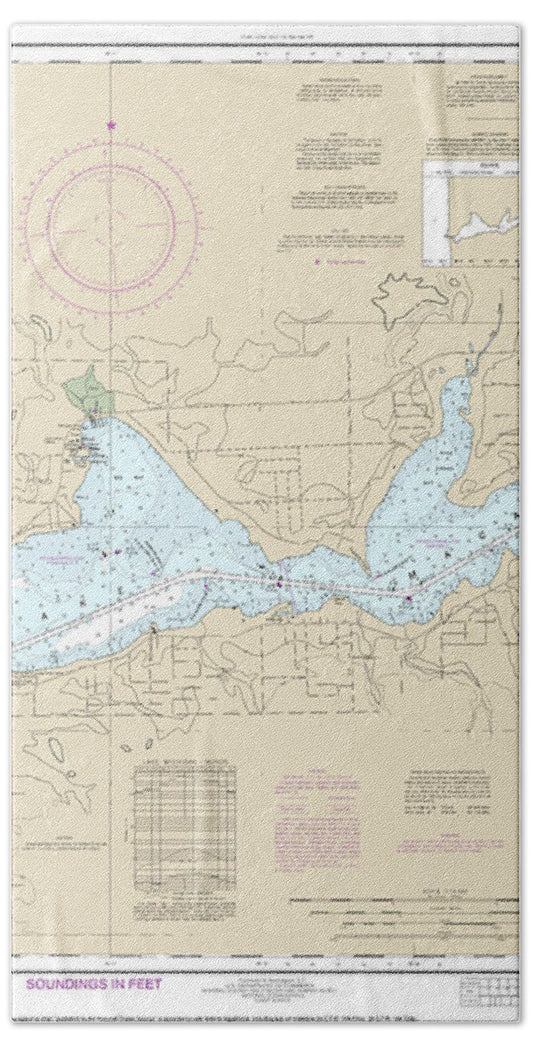 Nautical Chart-14932 Holland Harbor - Bath Towel