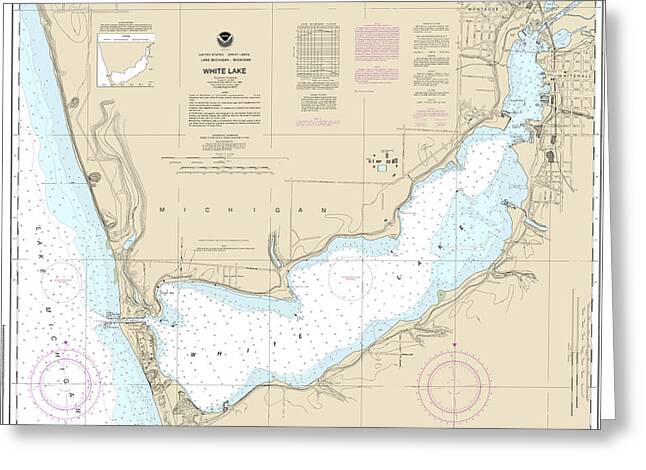 Nautical Chart-14935 White Lake - Greeting Card