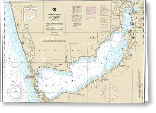 Nautical Chart-14935 White Lake - Greeting Card