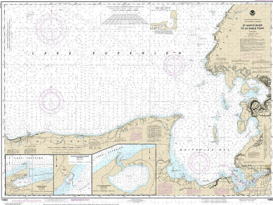 Nautical Chart-14962 St Marys River-au Sable Point, Whitefish Point, Little Lake Harbors, Grand Marais Harbor - Puzzle